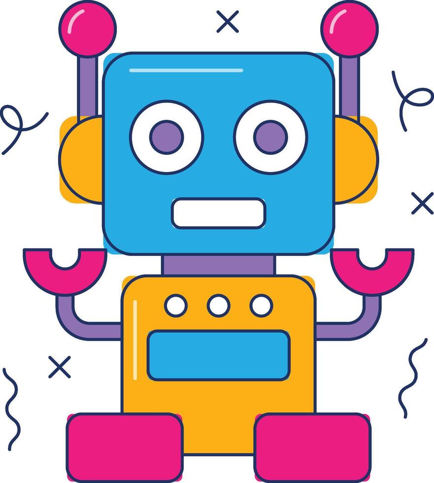 Toy robot icon. robot icon vector