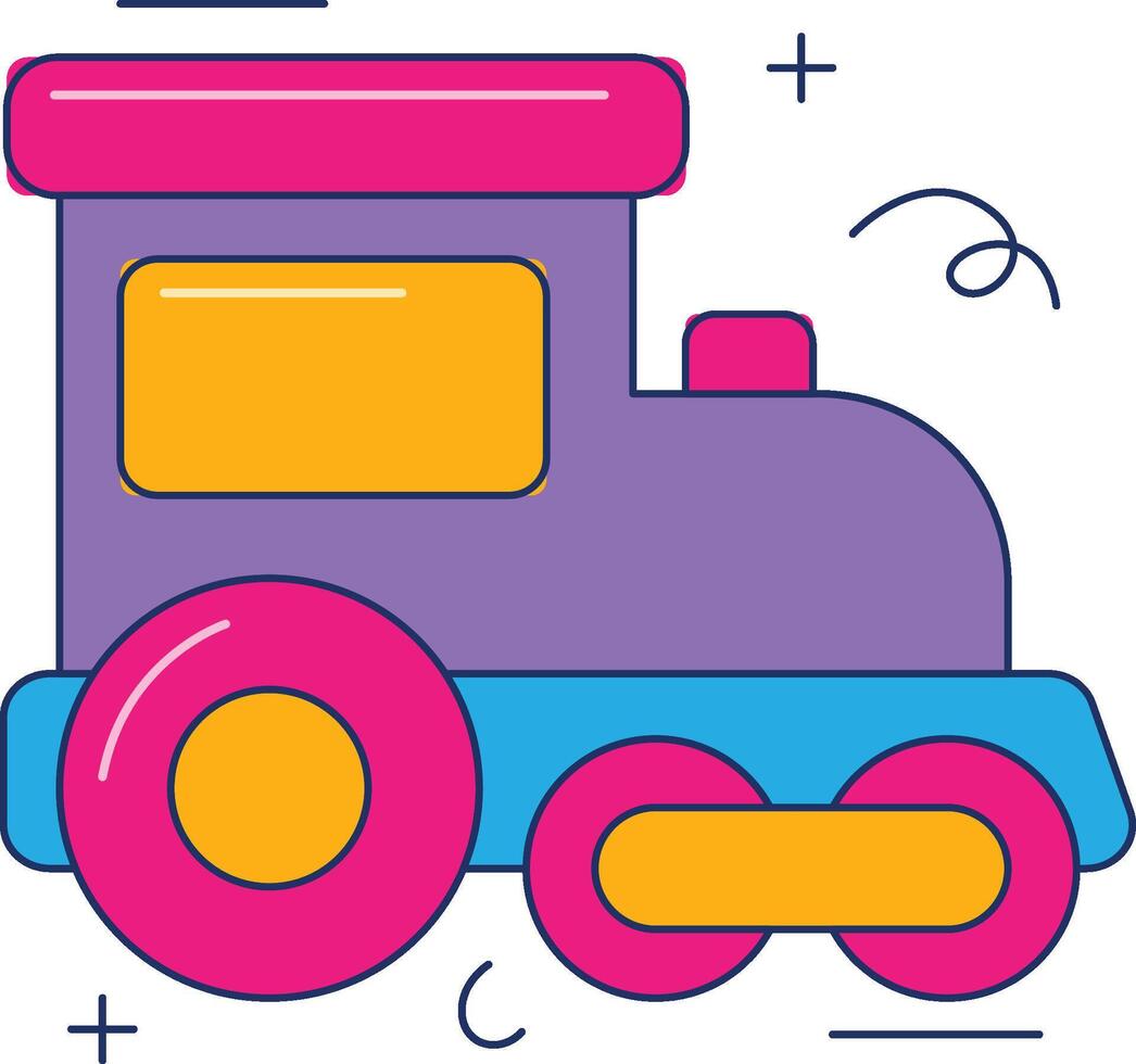 Toy train icon. Locomotive vector icon