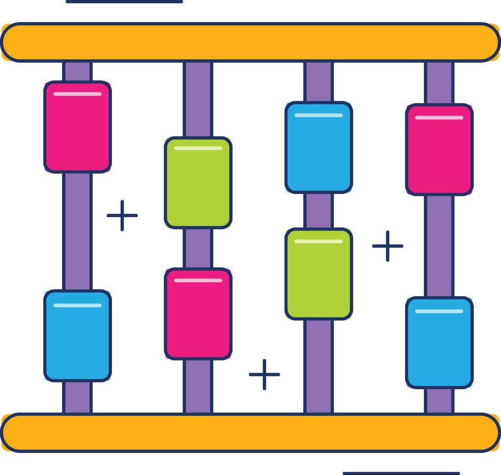 Toy abacus icon. Abacus icon with colorful beads vector