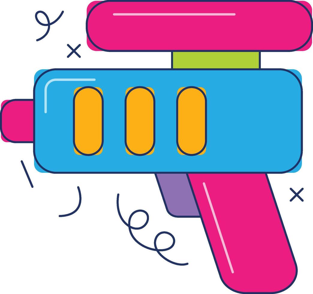 Toy water gun icon. plastic children's toy water gun icon vector
