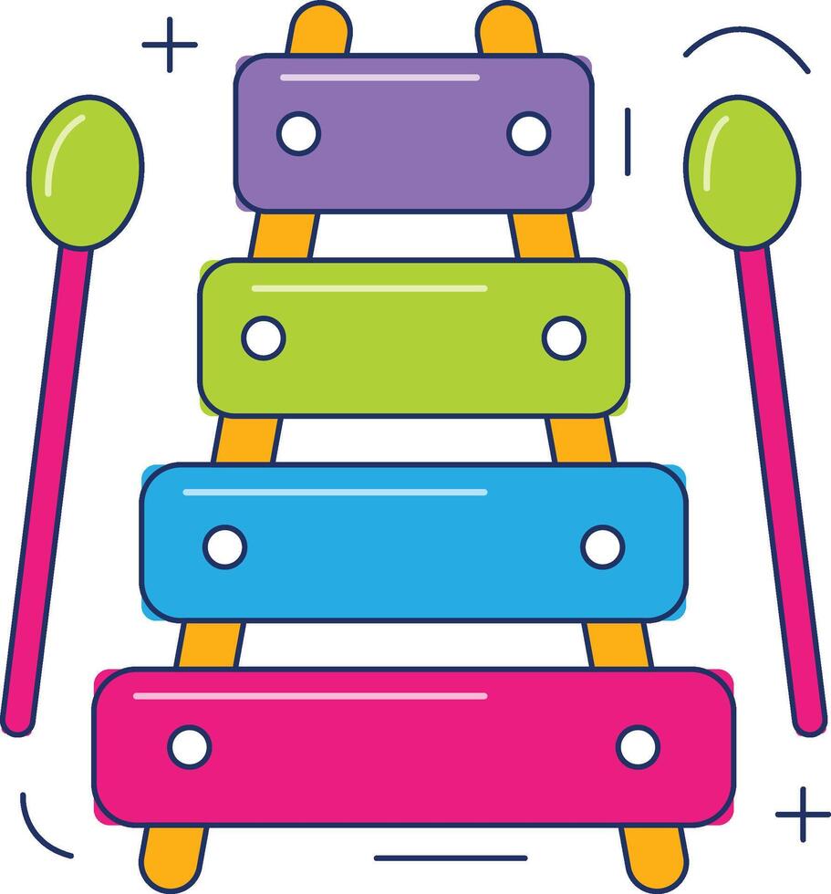 Toy xylophone icon. xylophone icon with colour vector