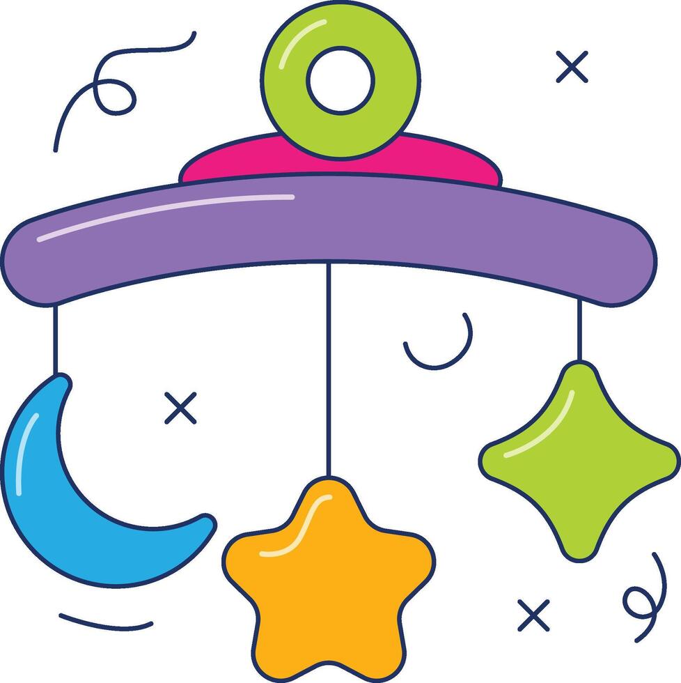 Baby bed hanging toy. hanging toy icon vector