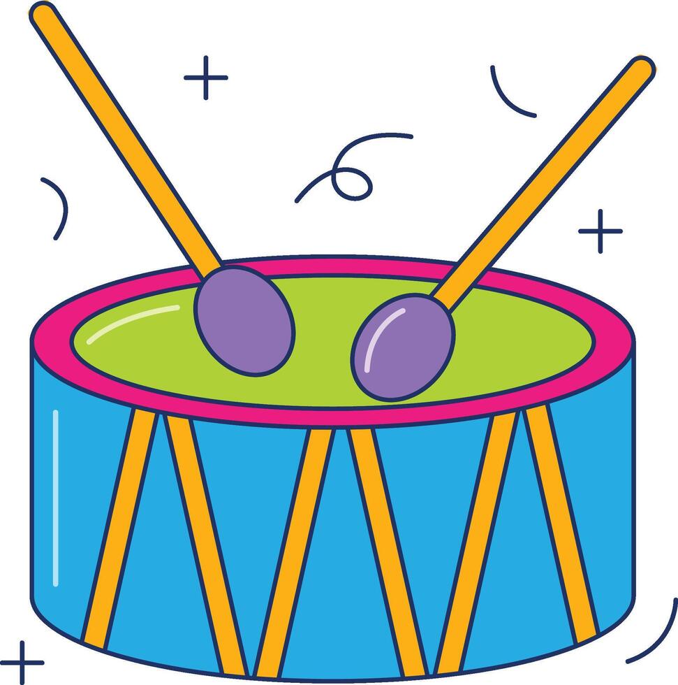 Kids toy drum icon. Drum toy icon vector