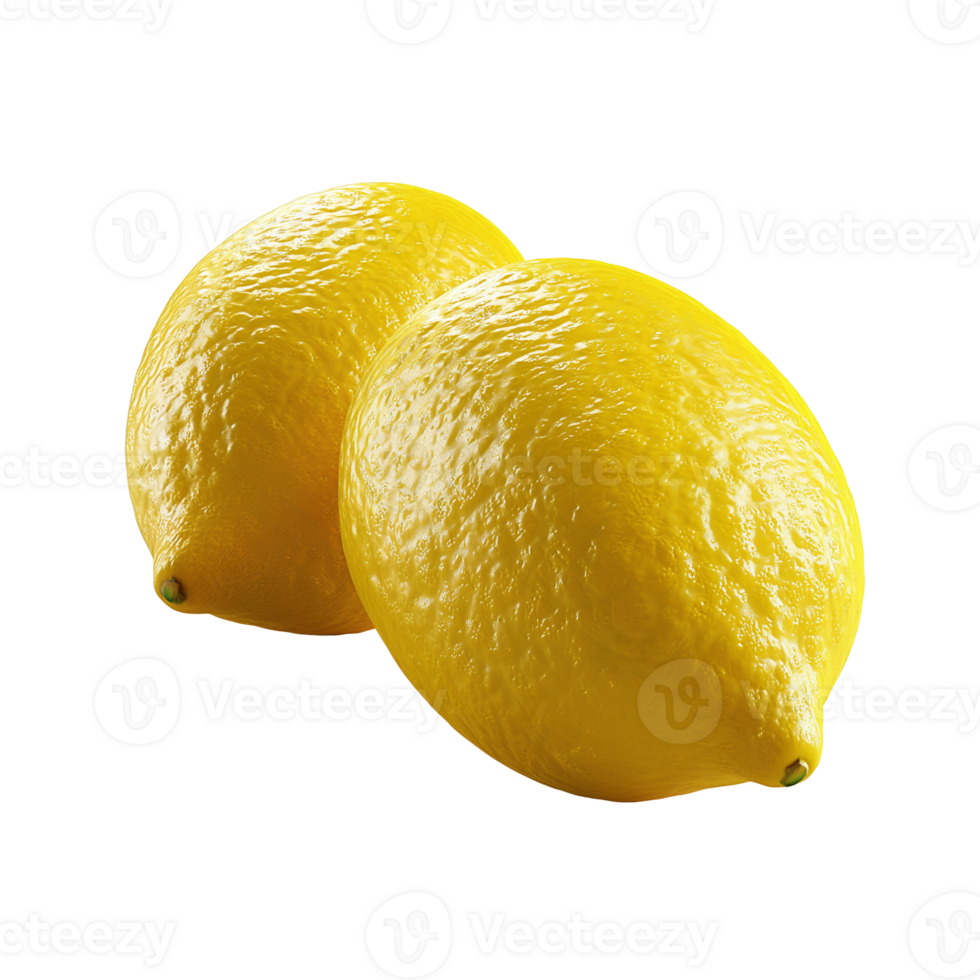 AI generated Fresh Lemons isolated on white background, Healthy organic natural fresh citrus fruit concept, AI generated, PNG transparent