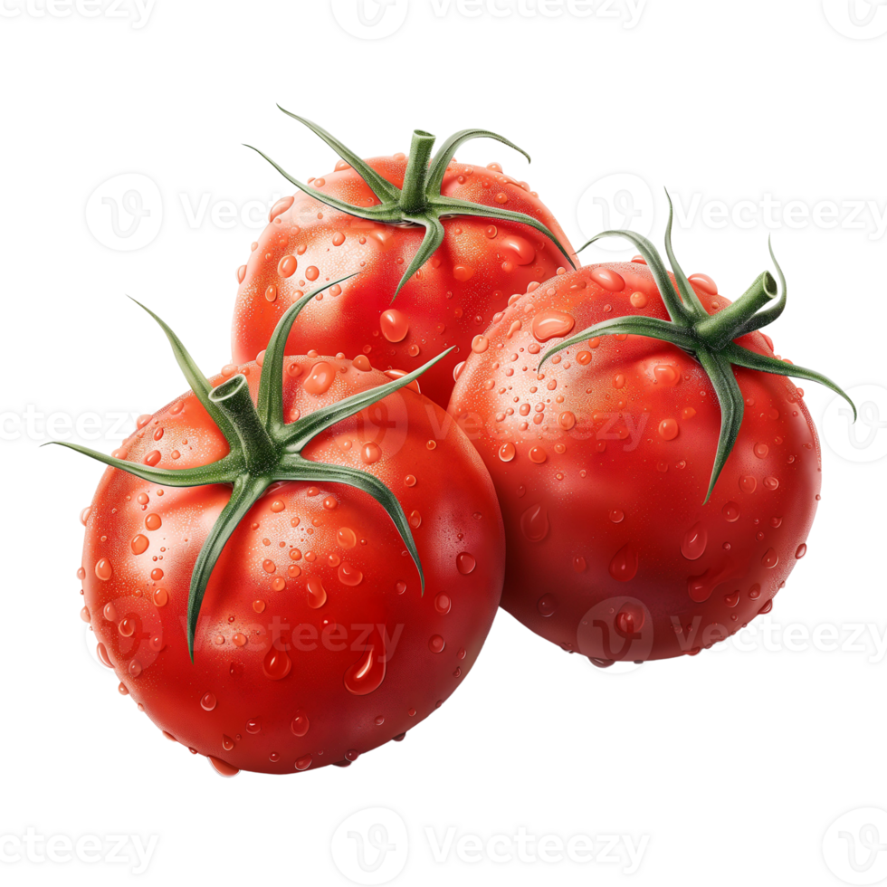 AI generated Fresh tomato isolated on white background, healthy and organic food, AI generated, PNG transparent