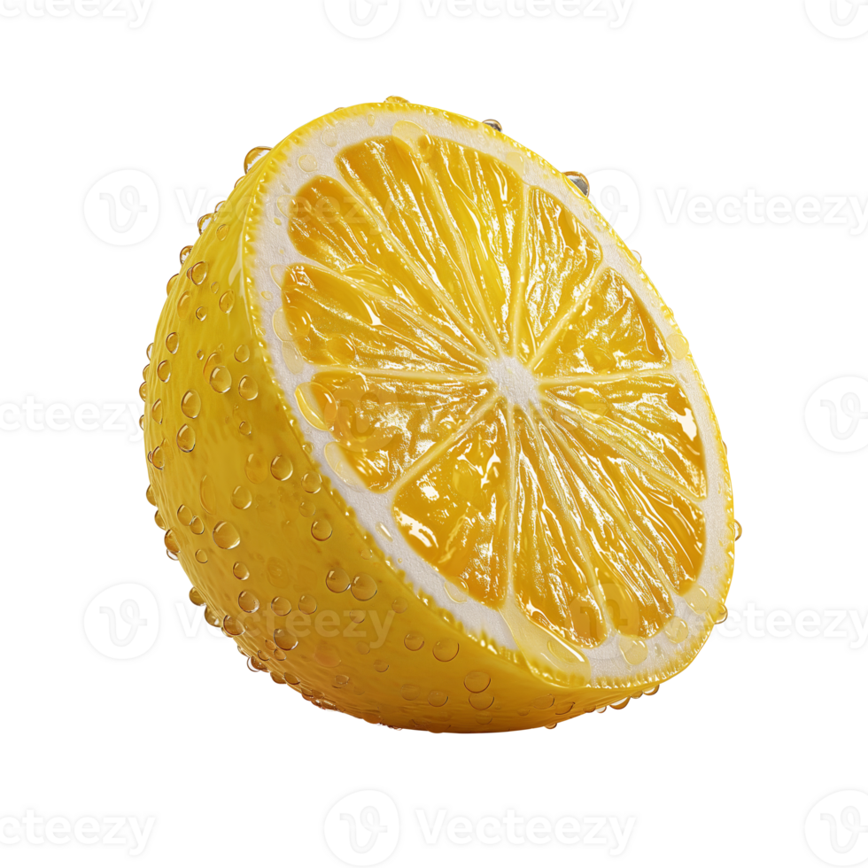 AI generated Lemon slice isolated on white background, Healthy organic natural fresh citrus fruit concept, AI generated, PNG transparent