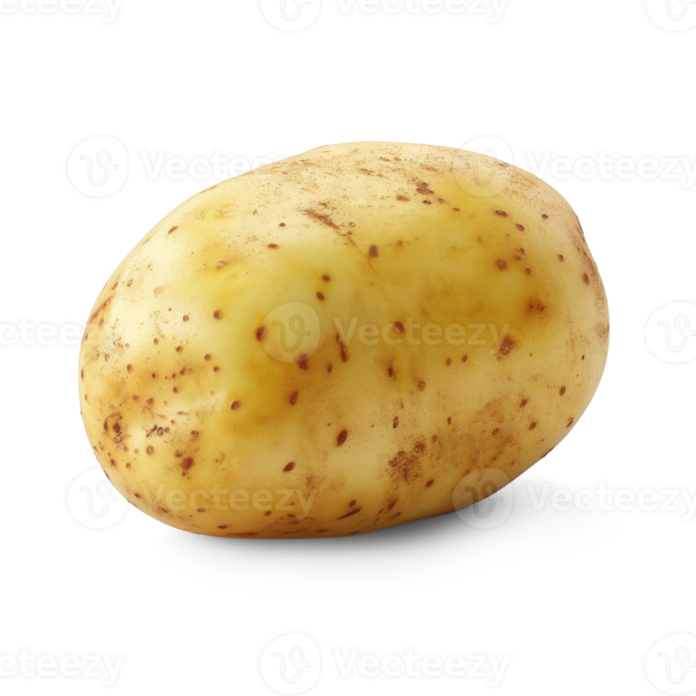 AI generated Fresh organic potato isolated on white background, healthy and organic food, AI generated, PNG transparent with shadow