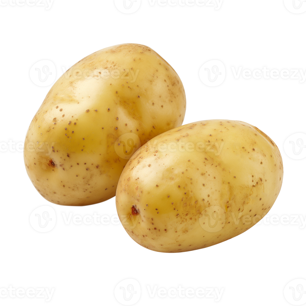 AI generated Potatoes isolated on white background, healthy and organic food, AI generated, PNG transparent with shadow