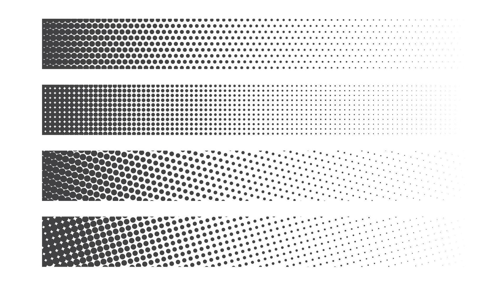 wide halftone banner set of four vector