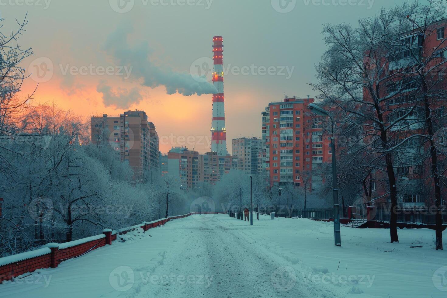 AI generated Air pollution from industries process professional photography photo