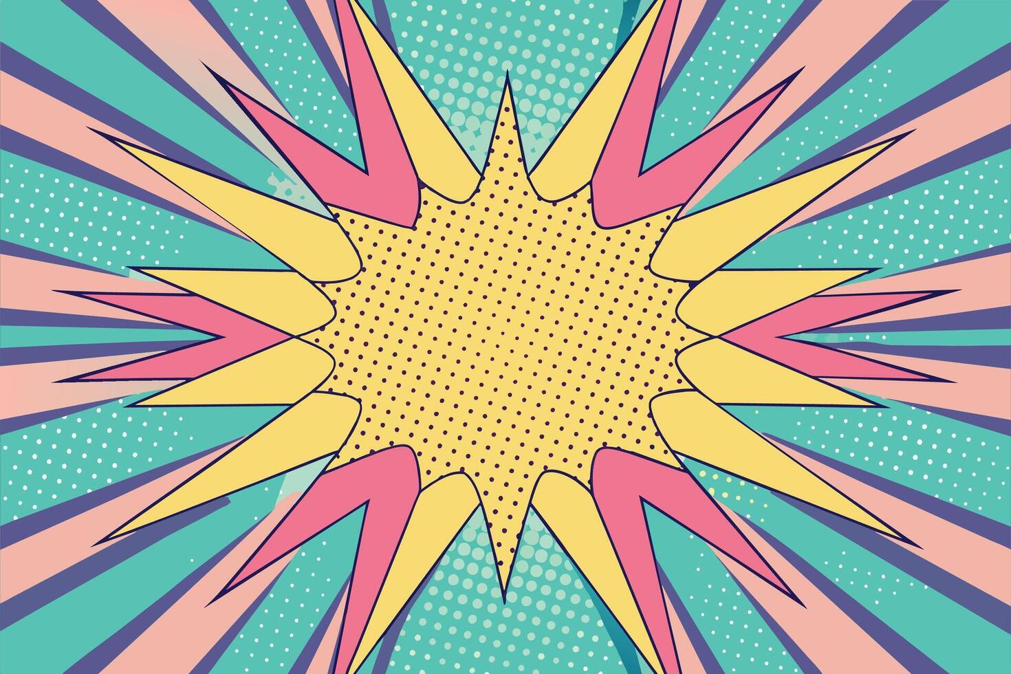 Comic book explosion background. Pop art retro style. Vector illustration