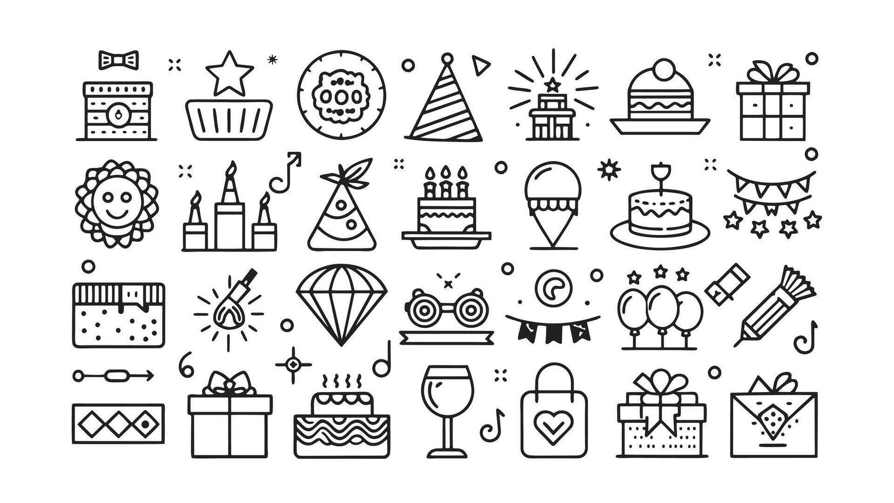 Set of 50 Celebration line icons set. Celebration outline icons with editable stroke collection vector