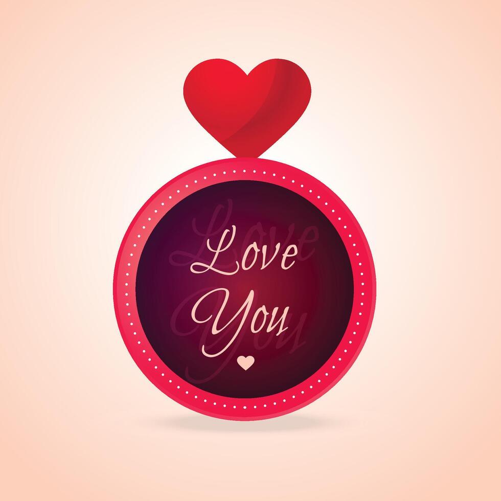 Love you heart design vector design illustration