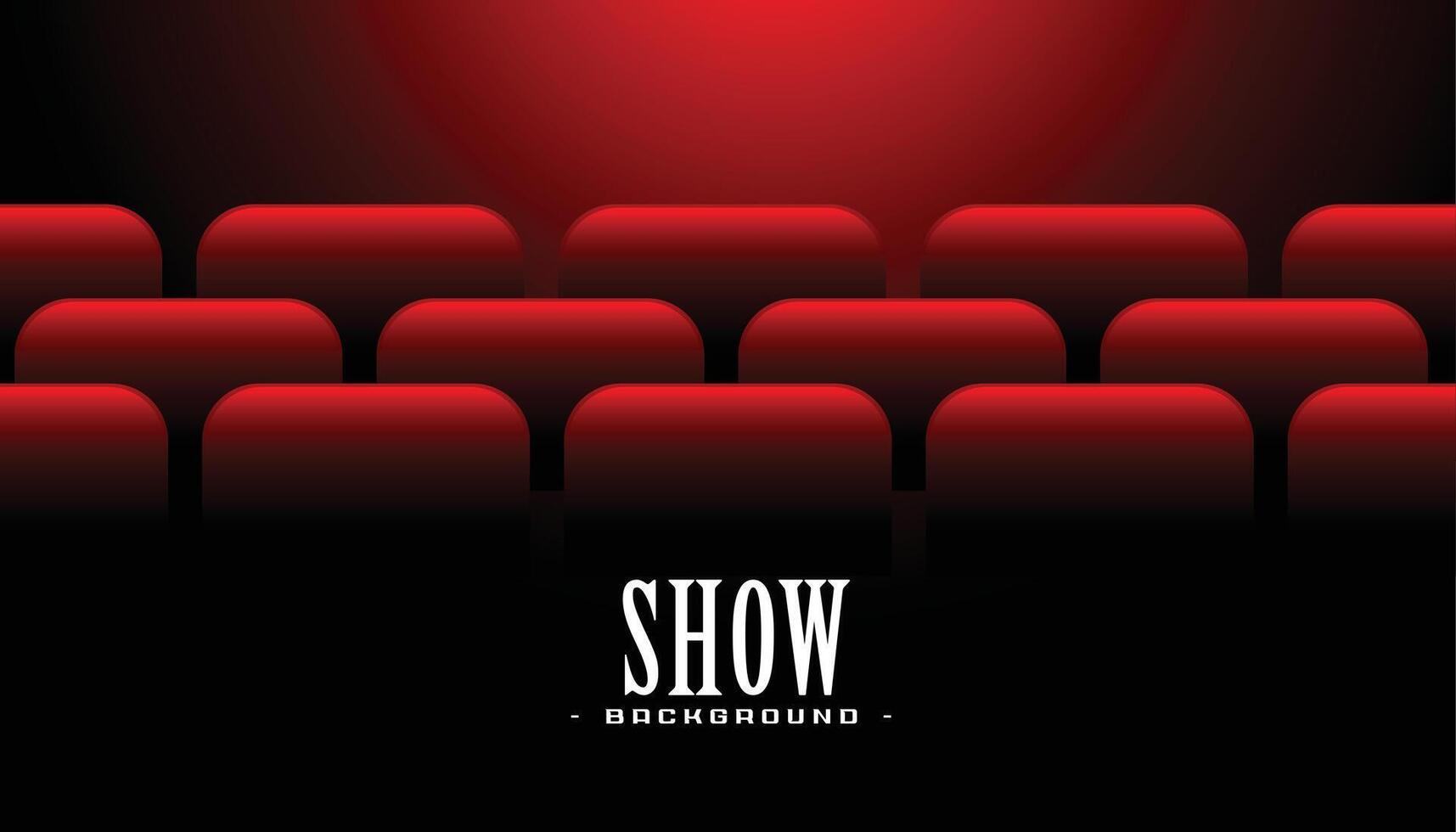 teatro película espectáculo fila de rojo asientos vector
