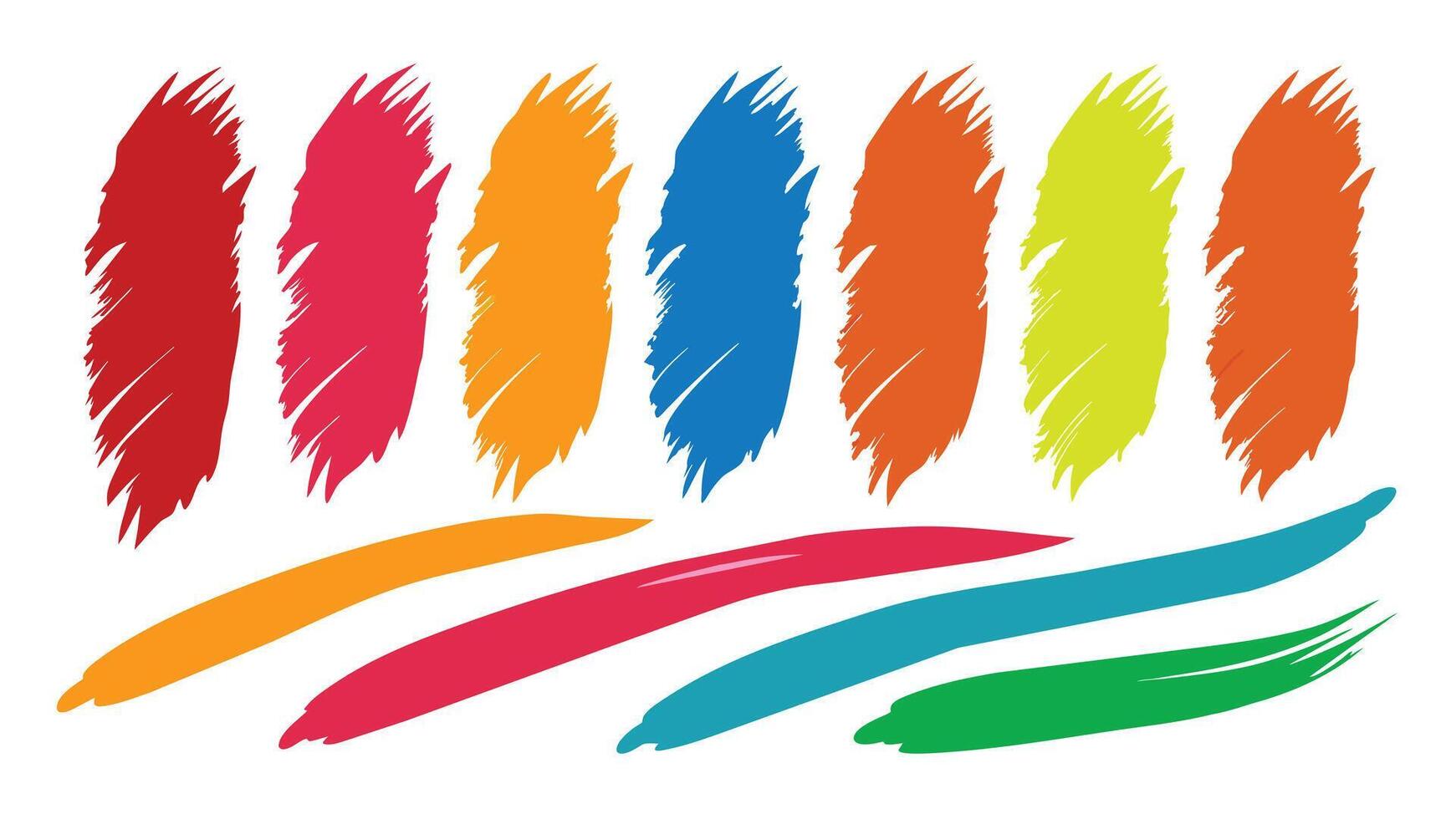 Set of colorful grunge brush strokes. Vector illustration. Grunge texture. Free Vector