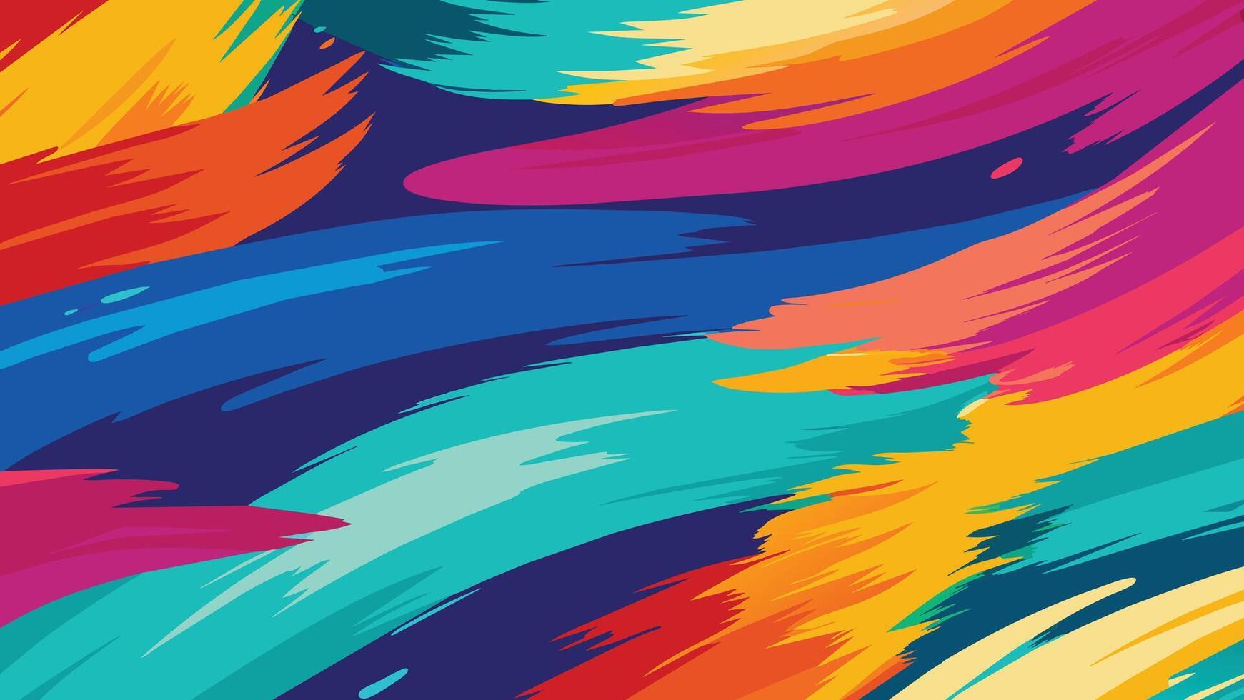 Abstract seamless pattern with brushstrokes in bright colors. Vector illustration.