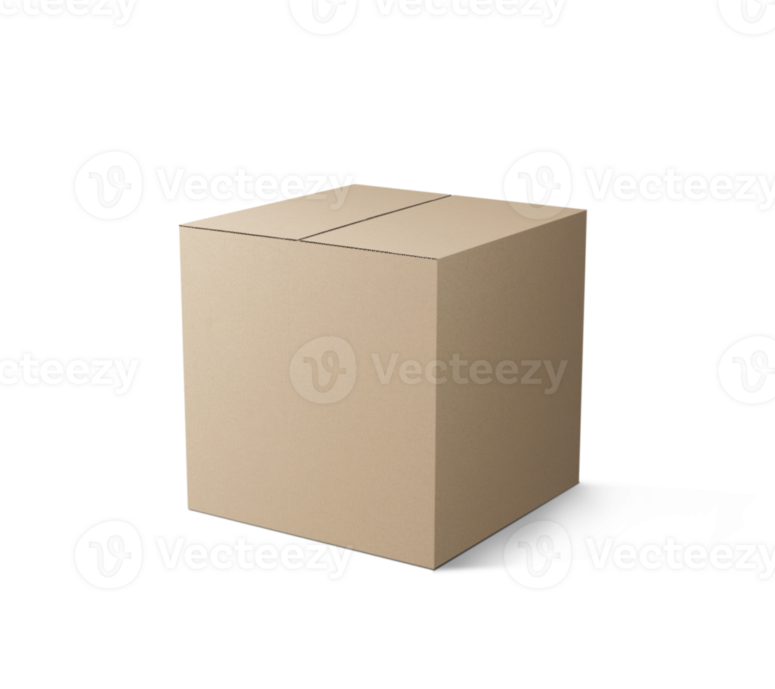Delivery cardboard box mockup png