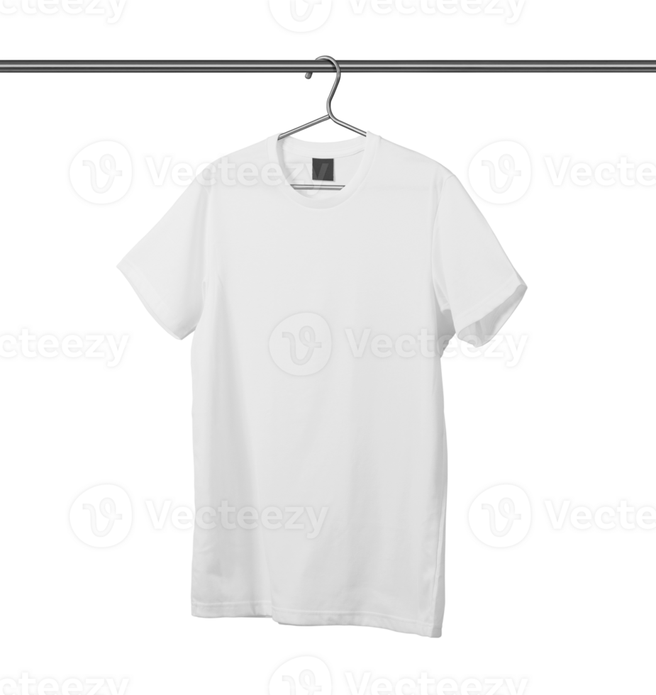 Front side and back side T-Shirt mockup template with clothes hanger png