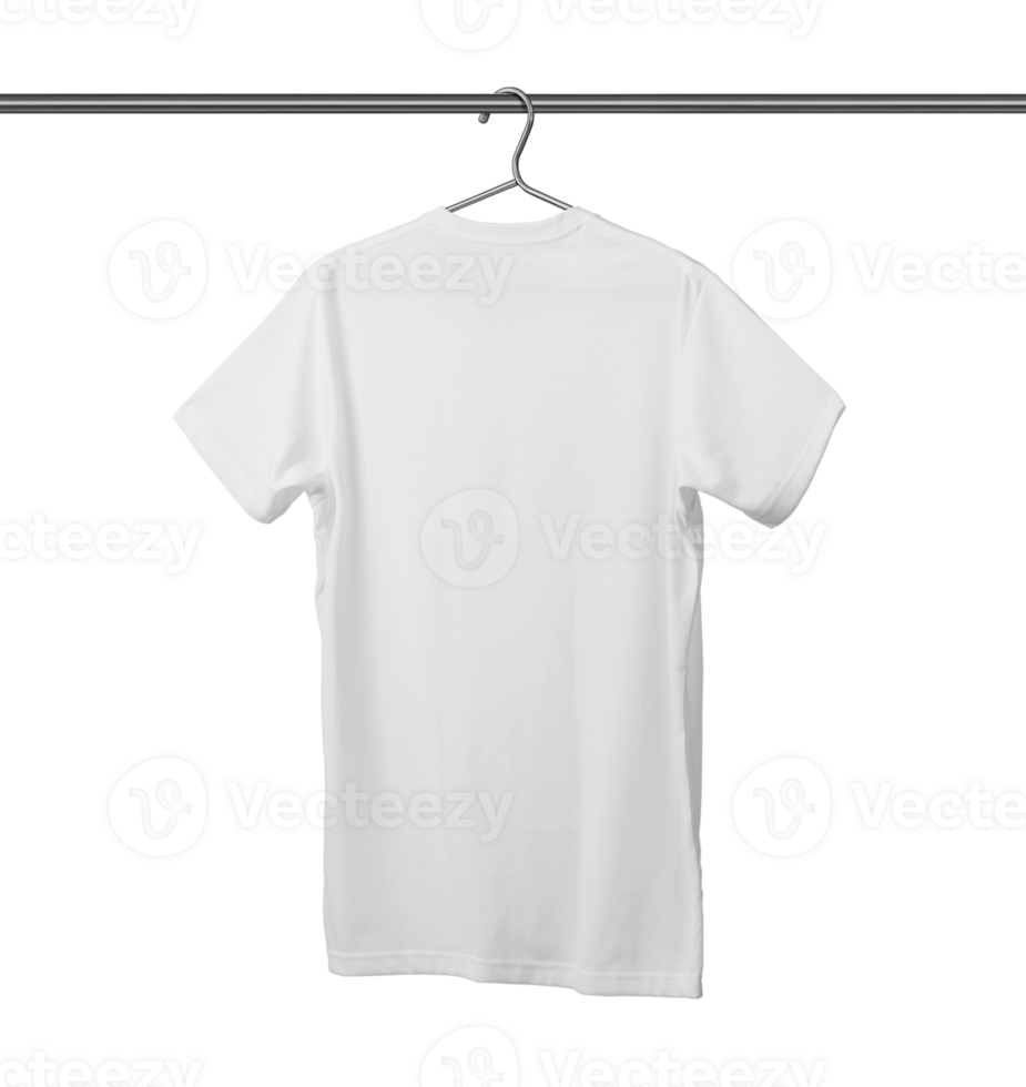 Back side T-Shirt mockup template with clothes hanger png