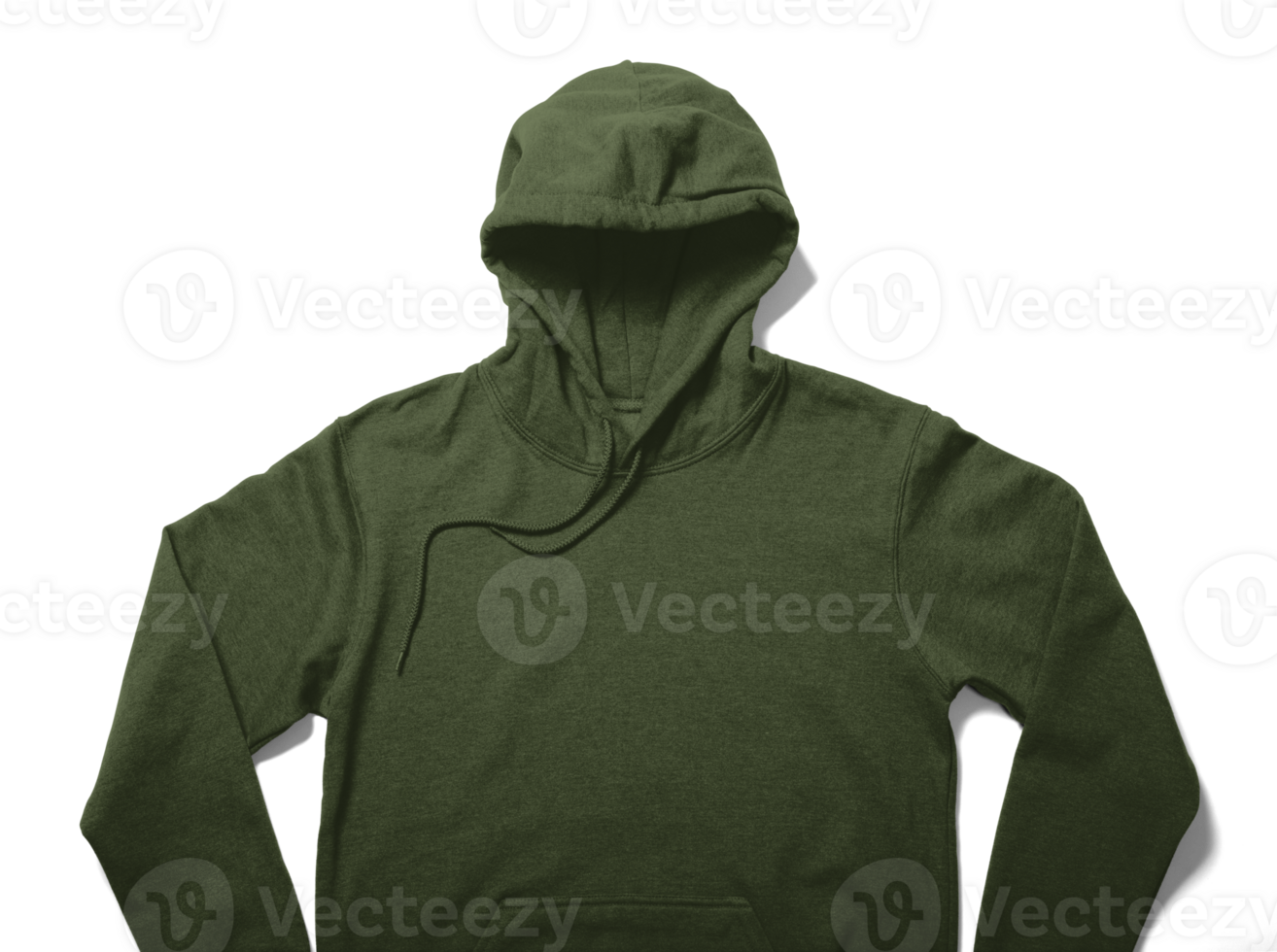 Front view of hoodie mockup template isolated png