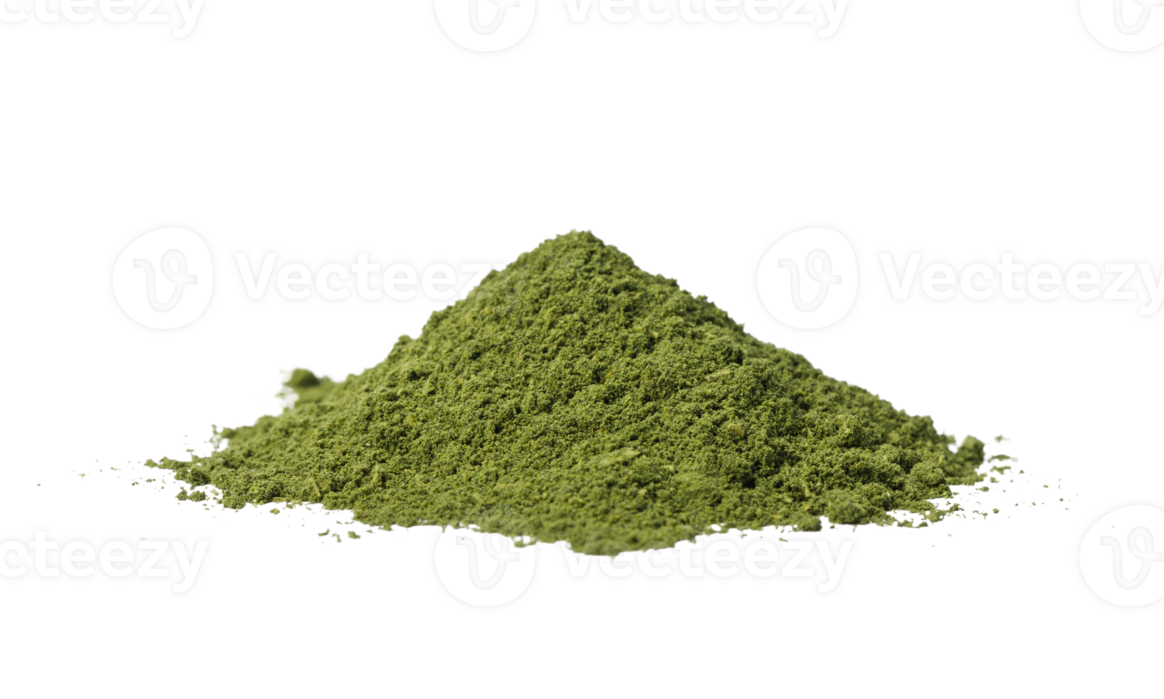 Matcha green tea powder pile on the desk, Organic product from the nature for healthy with traditional style, PNG transparency