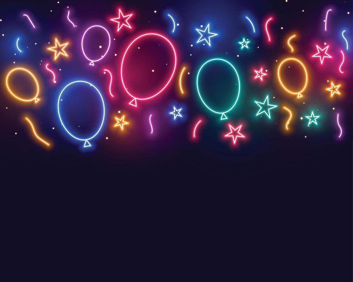 ballons stars and confetti celebration birthday background vector