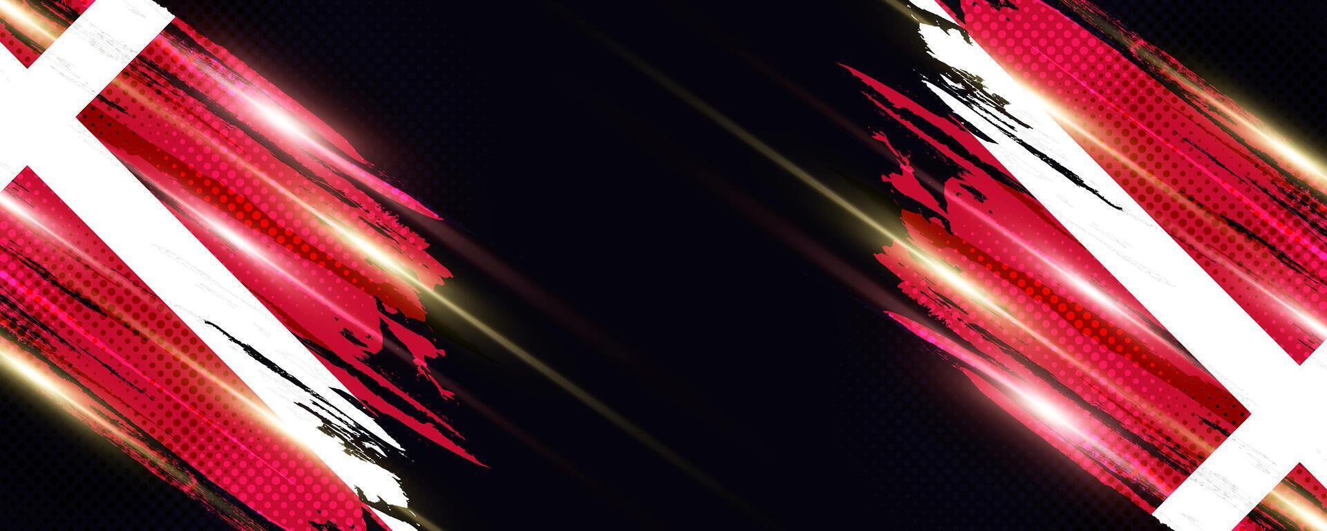 Flag of Denmark with Brush Style and Halftone Effect. Danish Flag Background with Grunge Concept and Glowing Light Effects vector