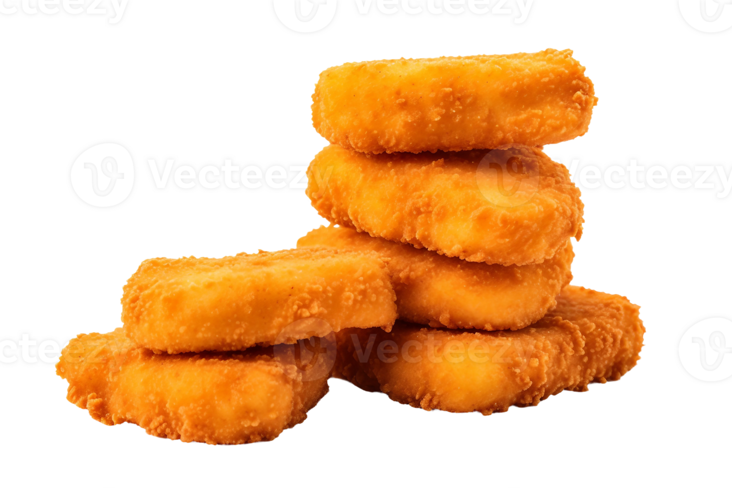AI generated Crispy Fried Nuggets on Transparent Background png