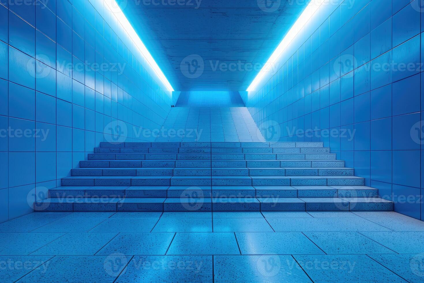 AI generated Exit and entrance staircase in public station professional photography photo