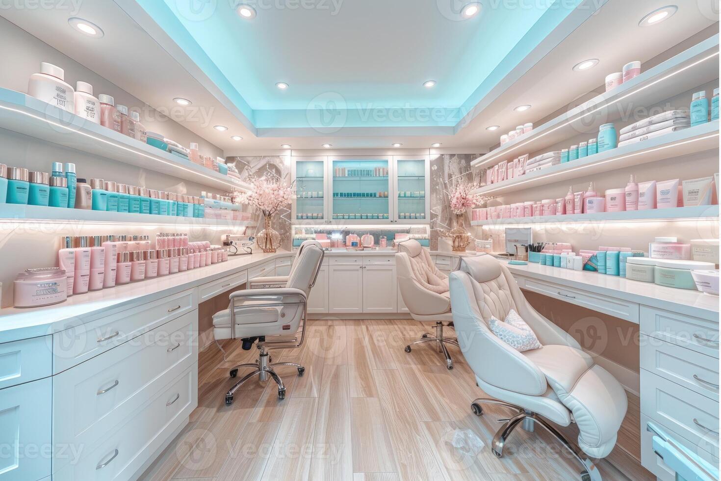 AI generated The sterile interior of a cosmetic studio with organized equipment and supplies professional photography photo