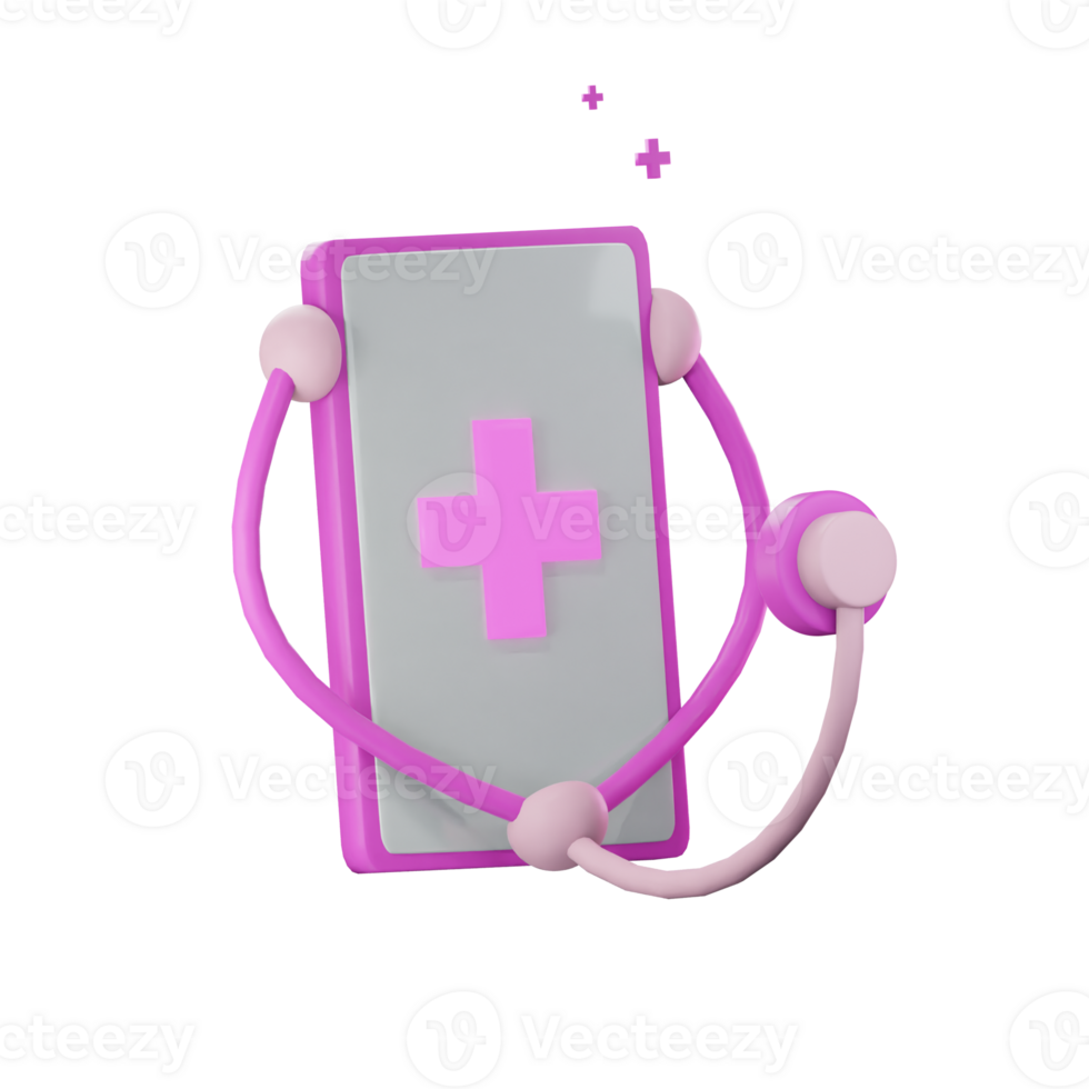 3D Phone With Stethoscope Icons png