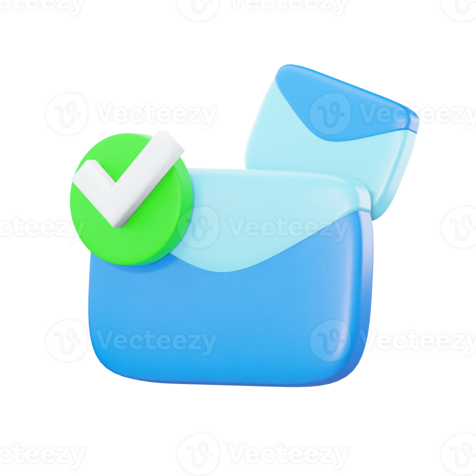 3D Mail Received Checklis Icons. Suitable for mobile apps, webb and more. png