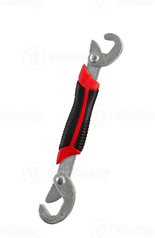 Universal adjustable spanner wrench, isolated on white background photo