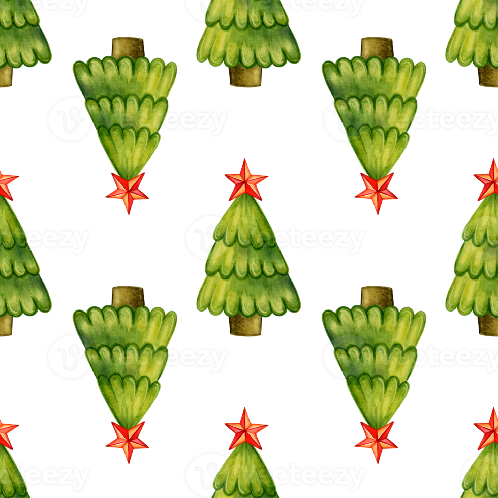 Christmas seamless pattern with trees png