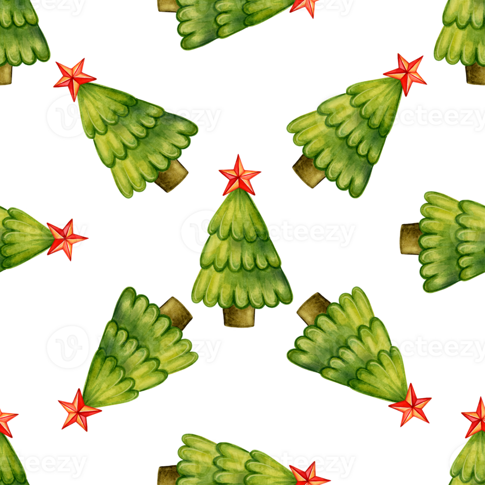 Christmas  seamless pattern with trees png