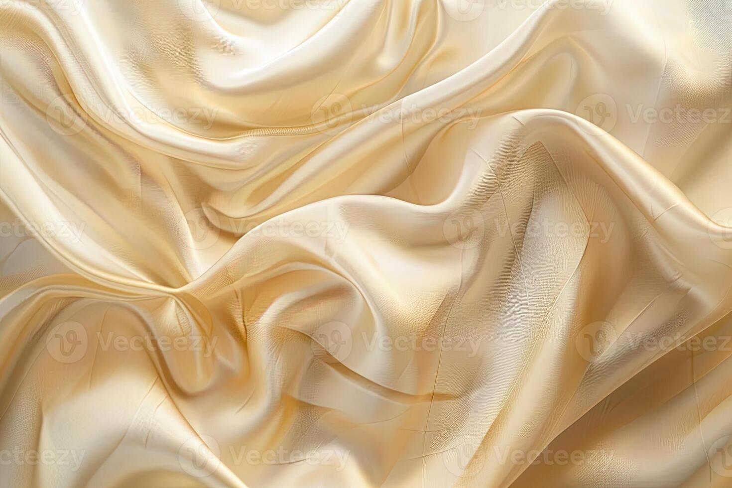 AI generated Abstract gold cloth floated on a light beige background photo