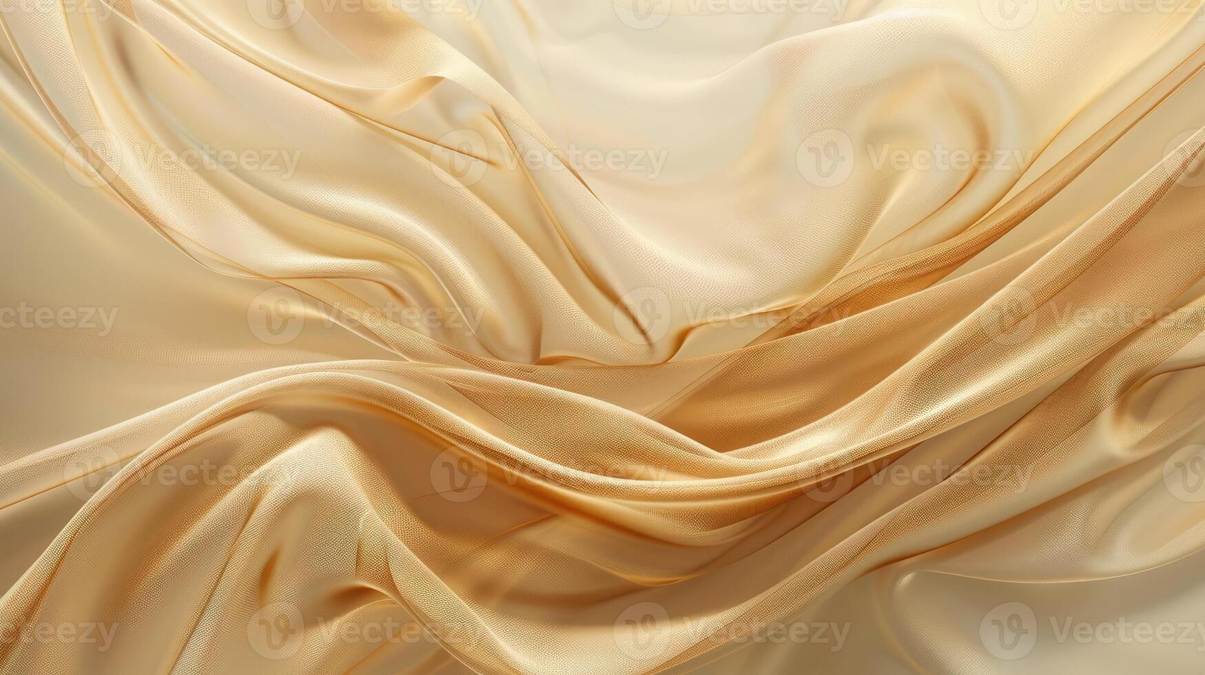 AI generated Abstract gold cloth floated on a light beige background photo