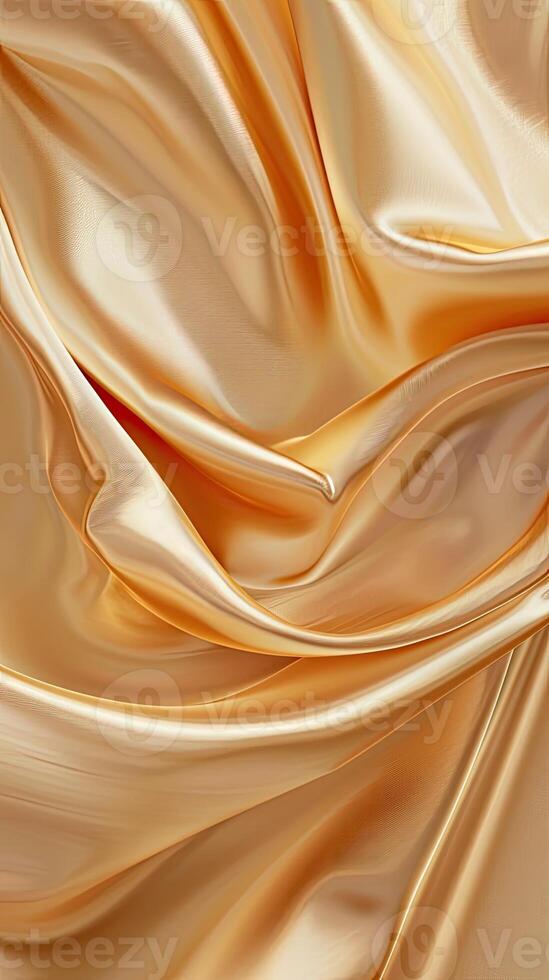 AI generated Abstract gold cloth floated on a light beige background photo