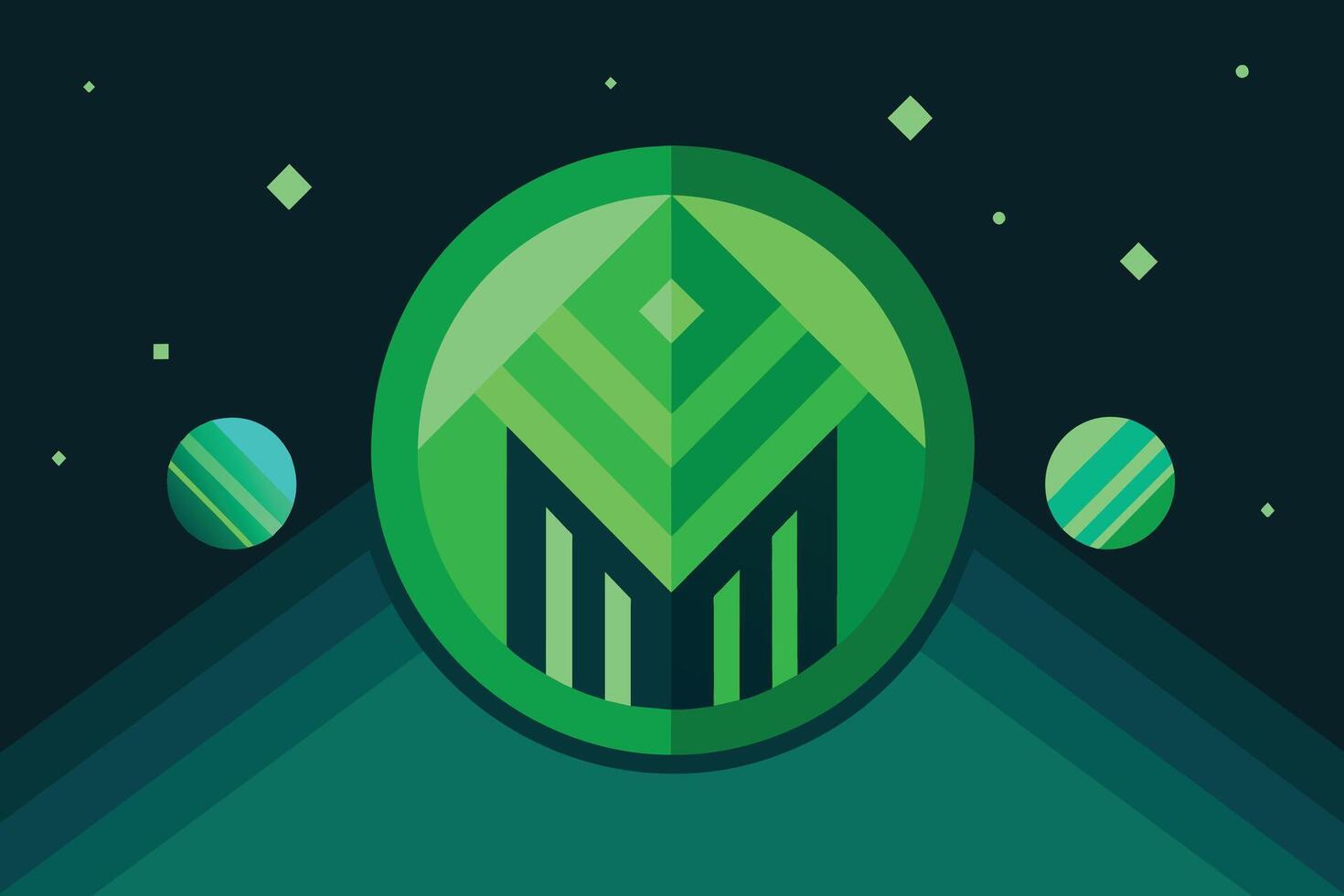 Futuristic Gradient Green Background vector