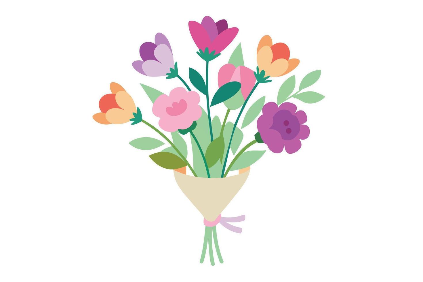 Flower bouquet watercolor isolated on white background vector