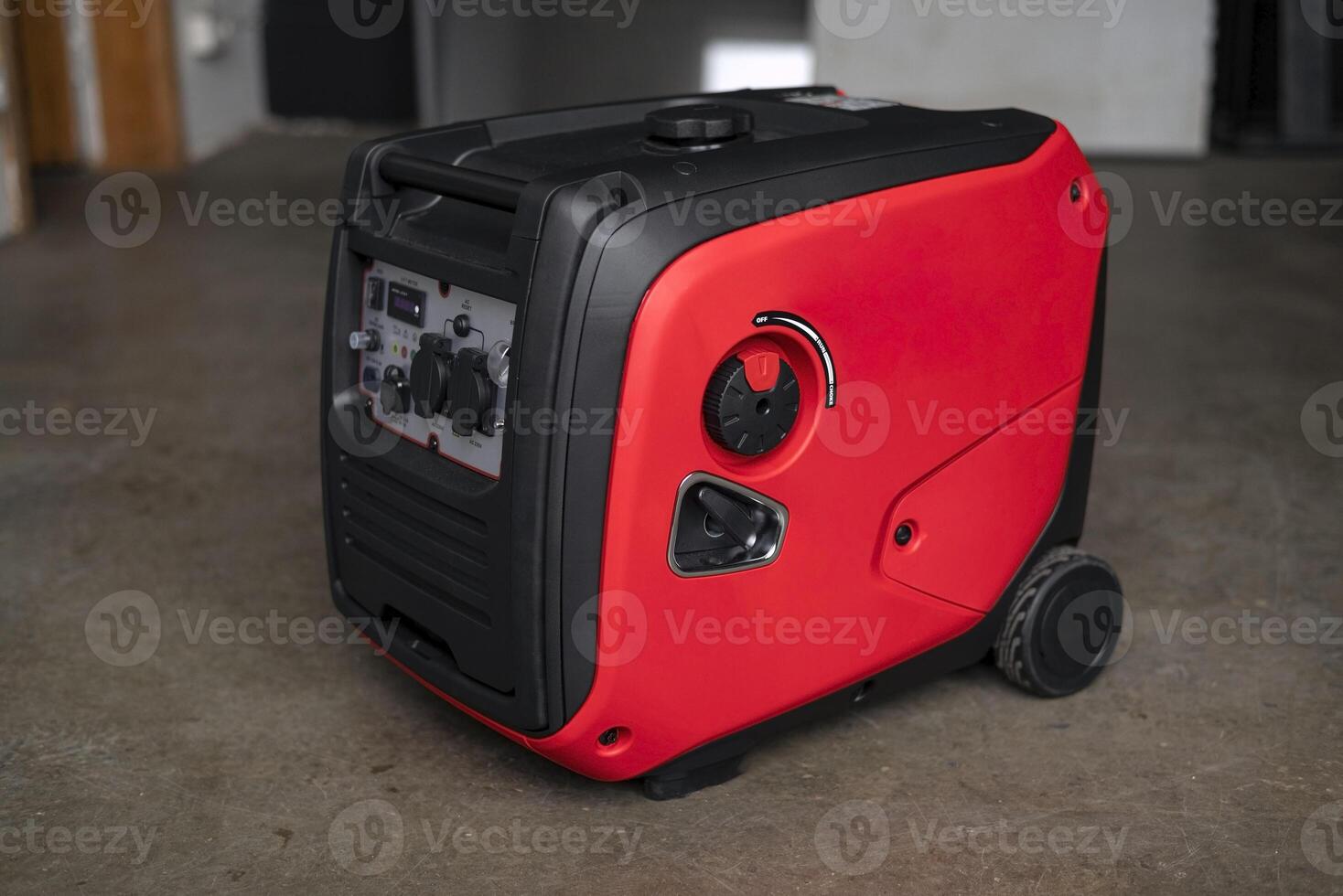 Inverter Generator supplying energy to a small business operation in the garage photo