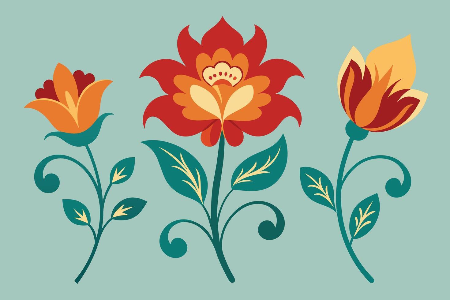 Vintage Detailed Flower Vectors