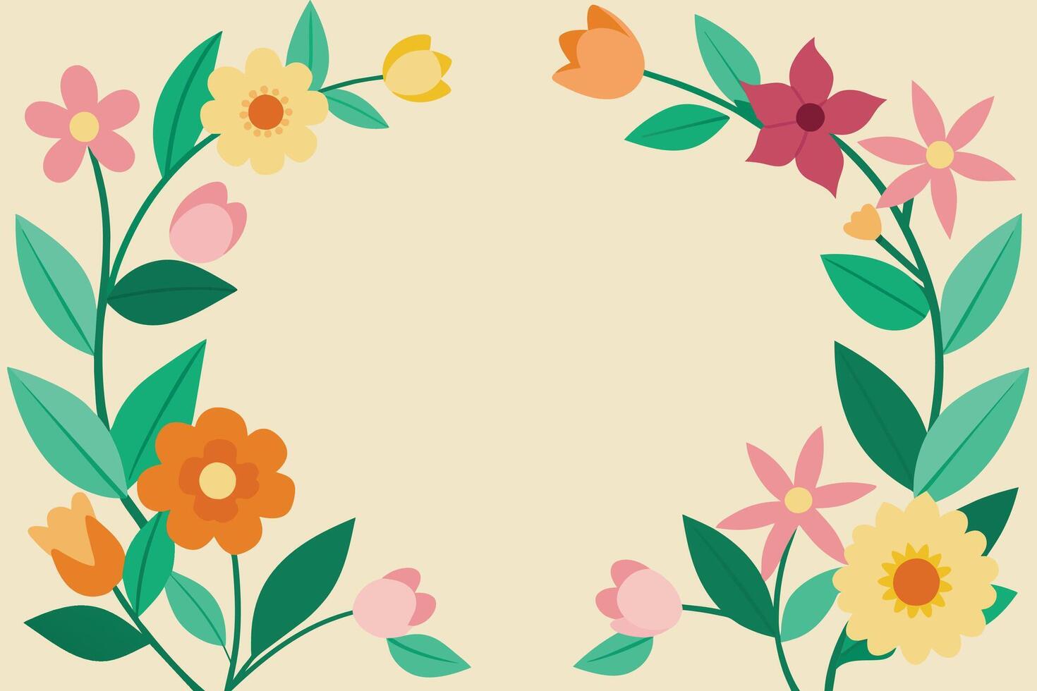 fondo de marco de flor de primavera vector