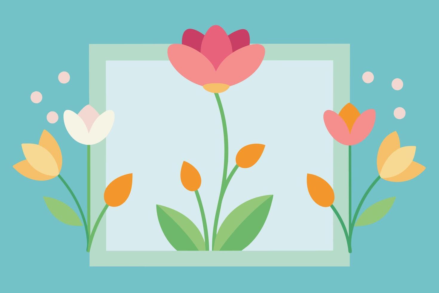 Spring Flower Frame Background vector
