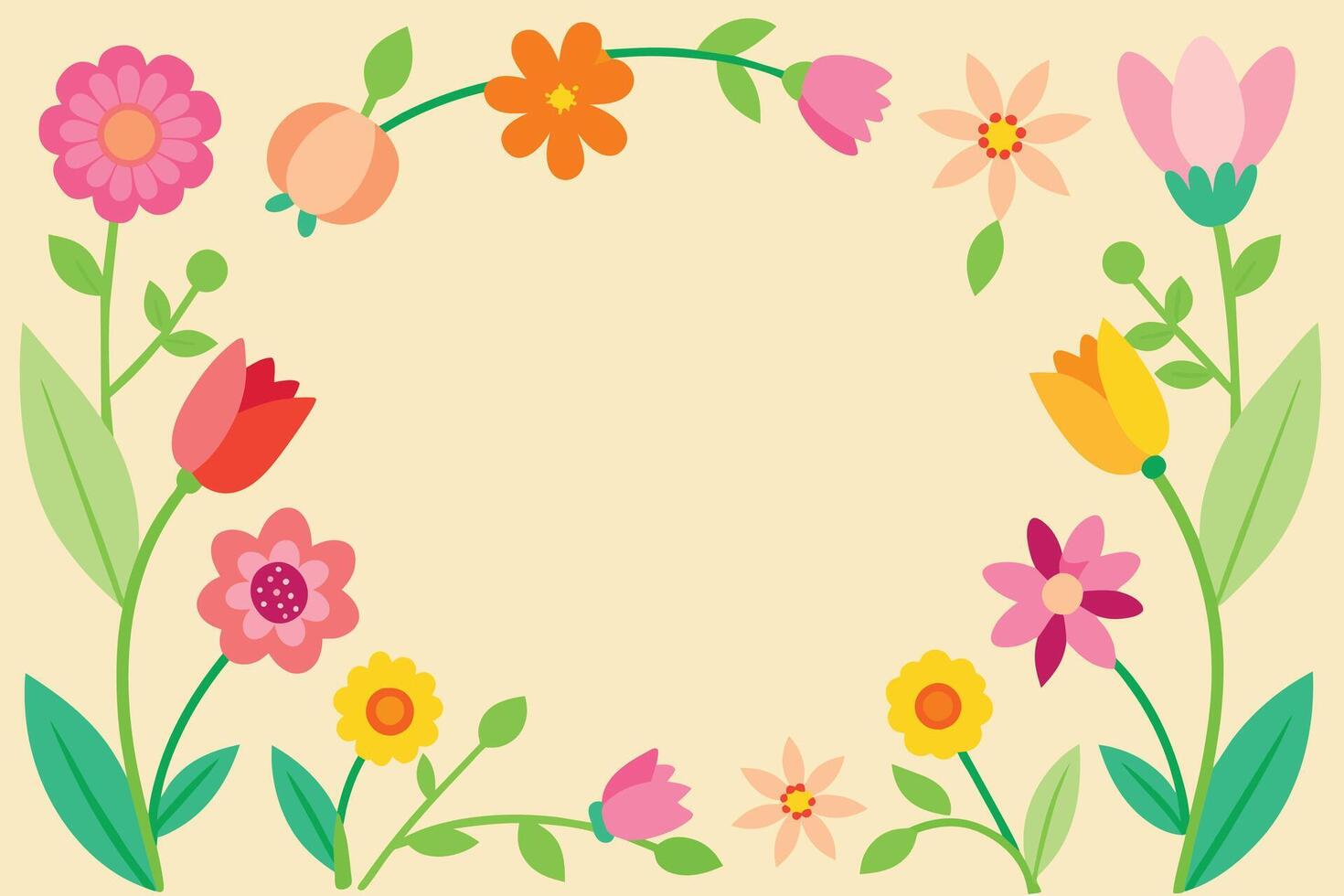 Spring Flower Frame Background vector