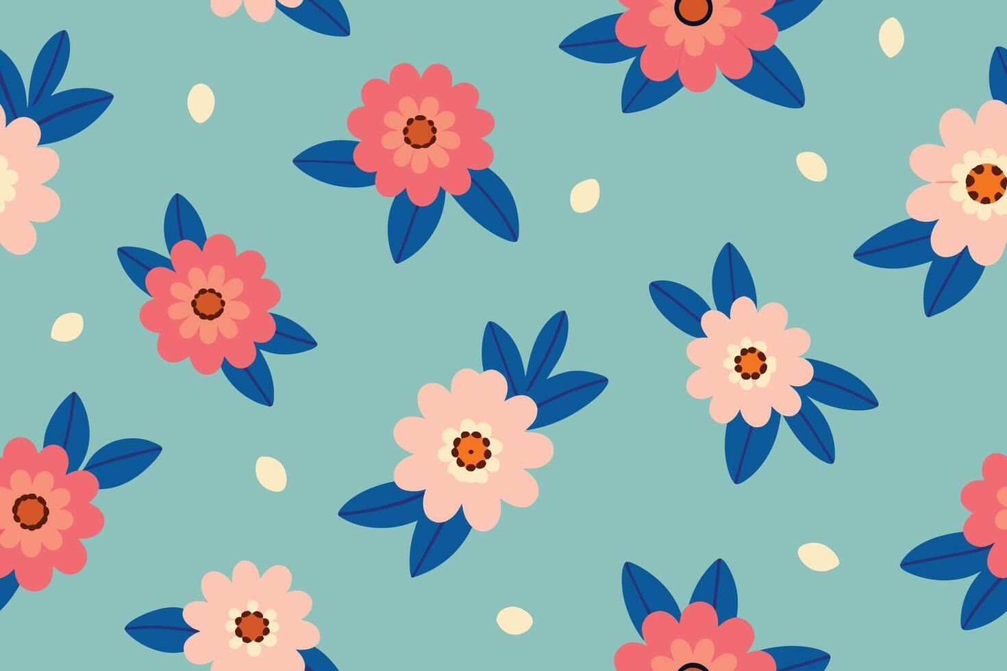 Seamless Pattern Elements Flower Ditsy vector