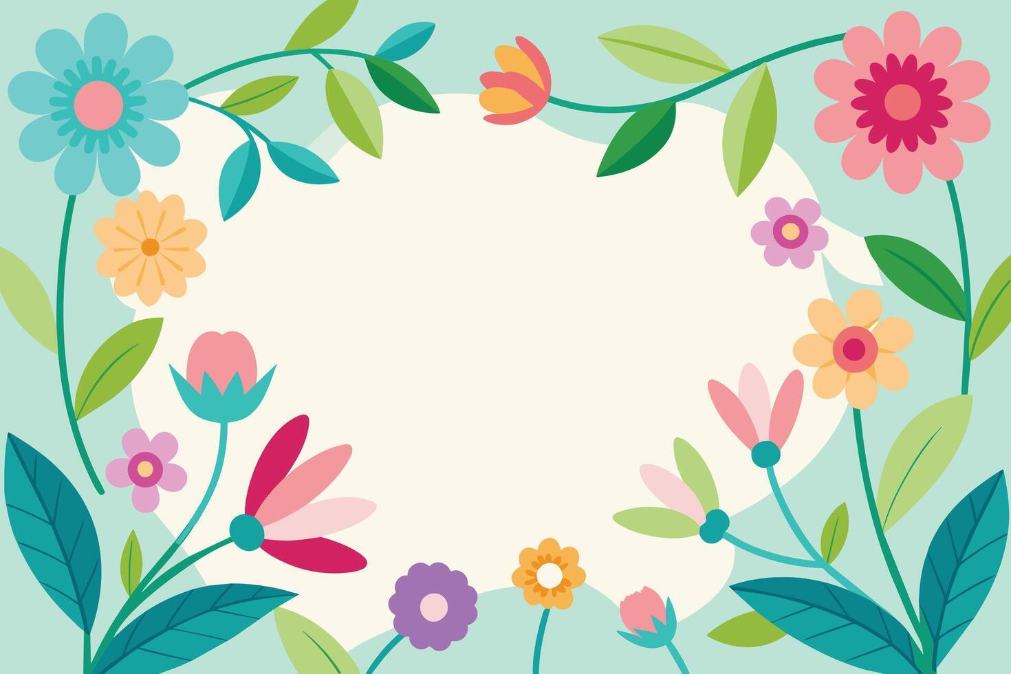 Spring Flower Frame Background vector