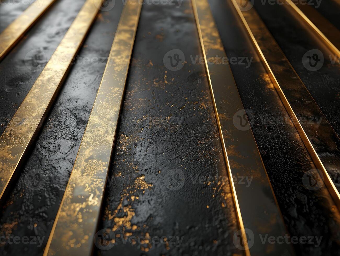 AI generated abstract metal gold and black background photo