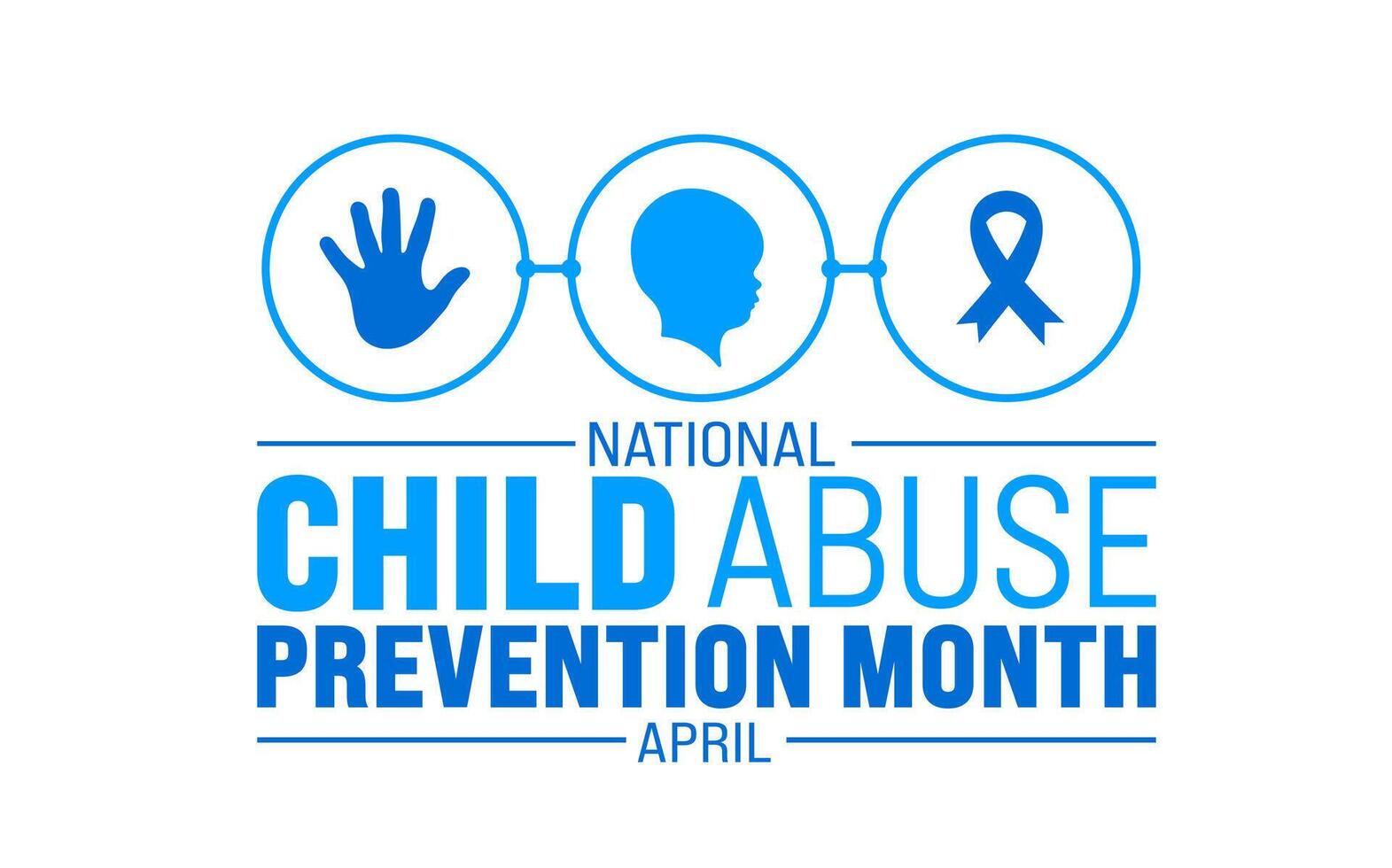 April is National Child Abuse Prevention Month background template. Holiday concept. use to background, banner, placard, card, and poster design template with text inscription and standard color. vector