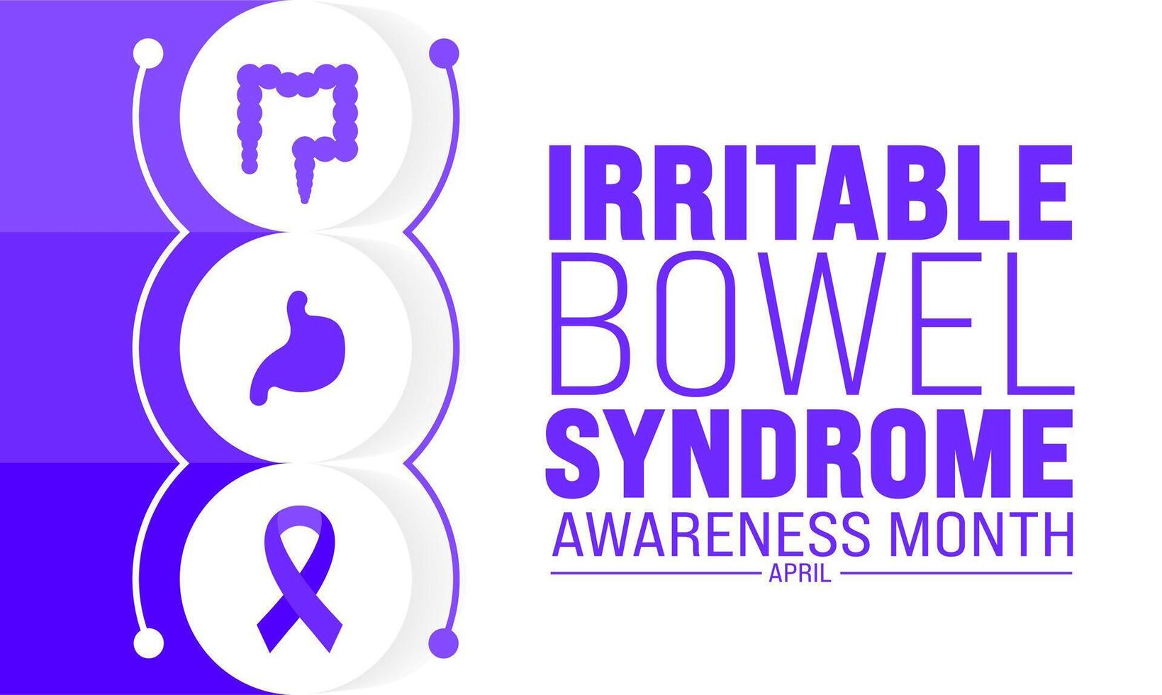 April is Irritable Bowel Syndrome Awareness Month background template. Holiday concept. use to background, banner, placard, card, and poster design template with text inscription and standard color. vector